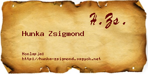 Hunka Zsigmond névjegykártya